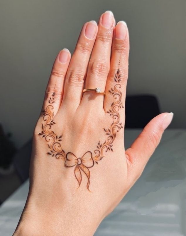 Front Hand Simple Mehndi Design Images 8