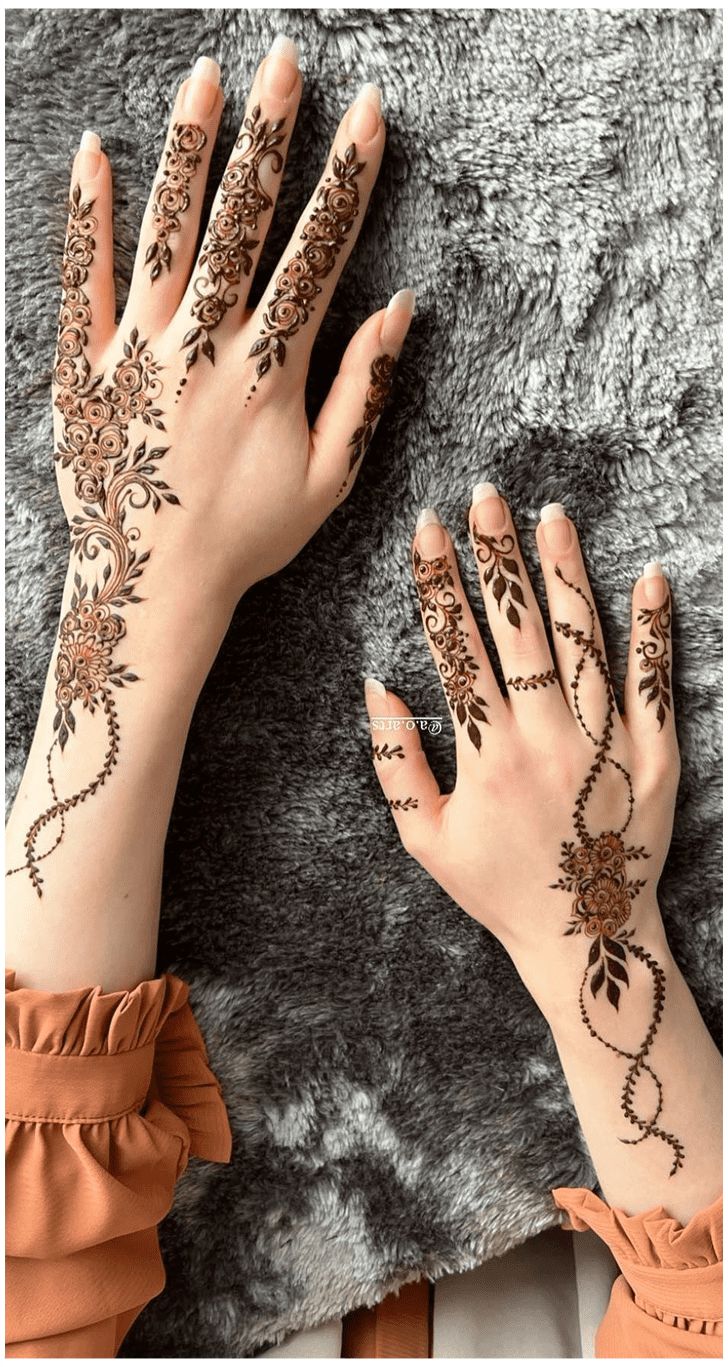 Front Hand Simple Mehndi Design Images