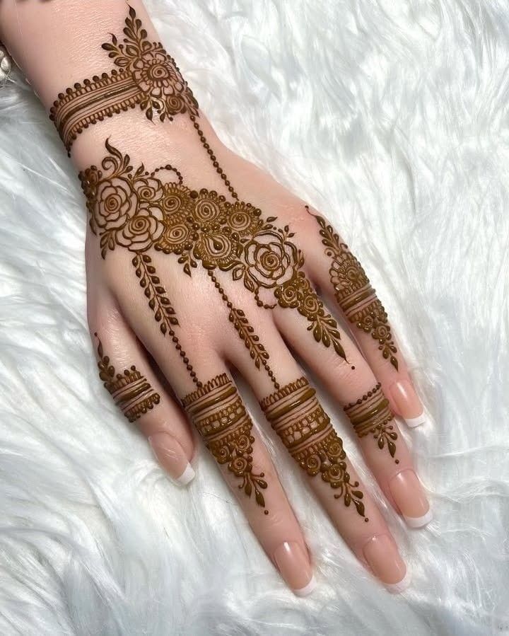 Front Hand Stylish Front Hand Simple Mehndi Design (1)