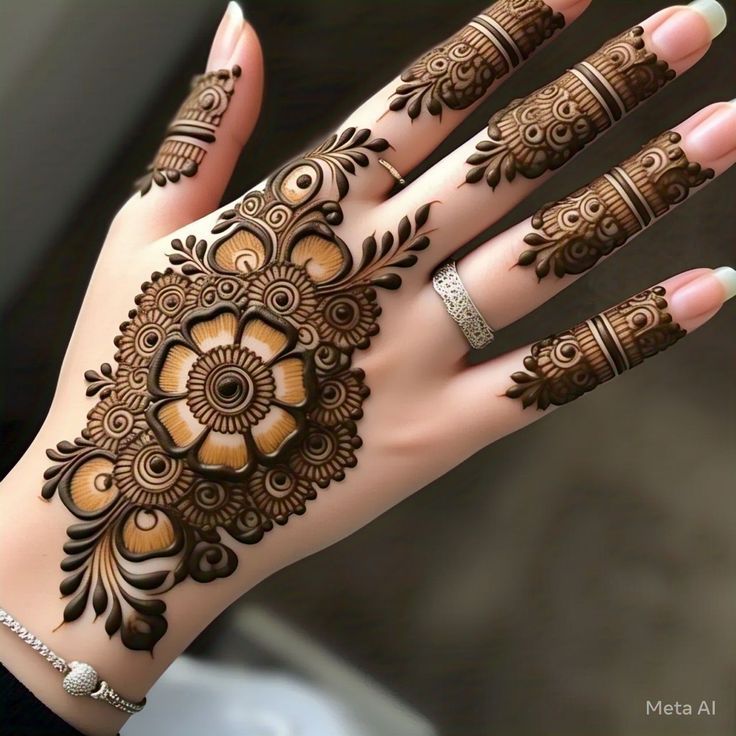 Front Hand Stylish Front Hand Simple Mehndi Design (15) Front Hand Stylish Front Hand Simple Mehndi Design (15)