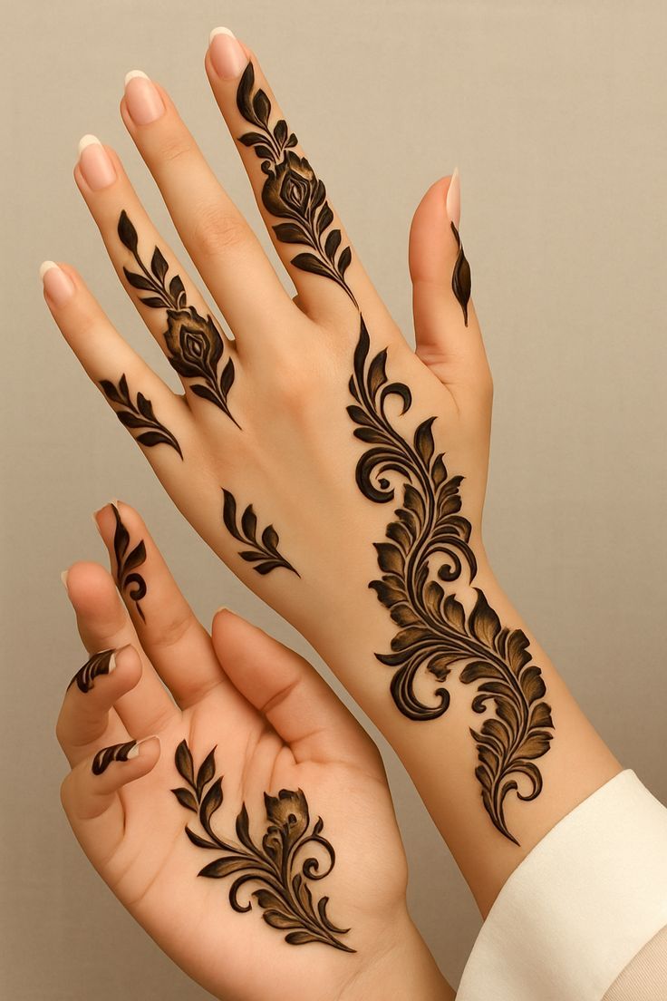Front Hand Stylish Front Hand Simple Mehndi Design (2)