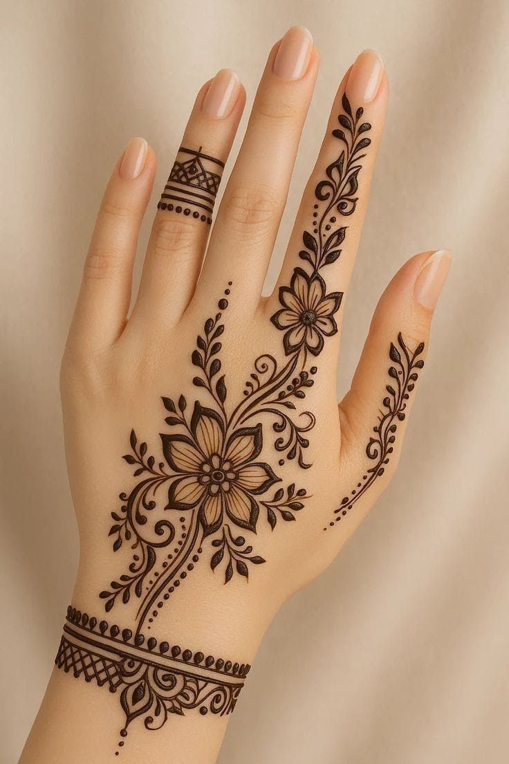 Front Hand Stylish Front Hand Simple Mehndi Design (4)