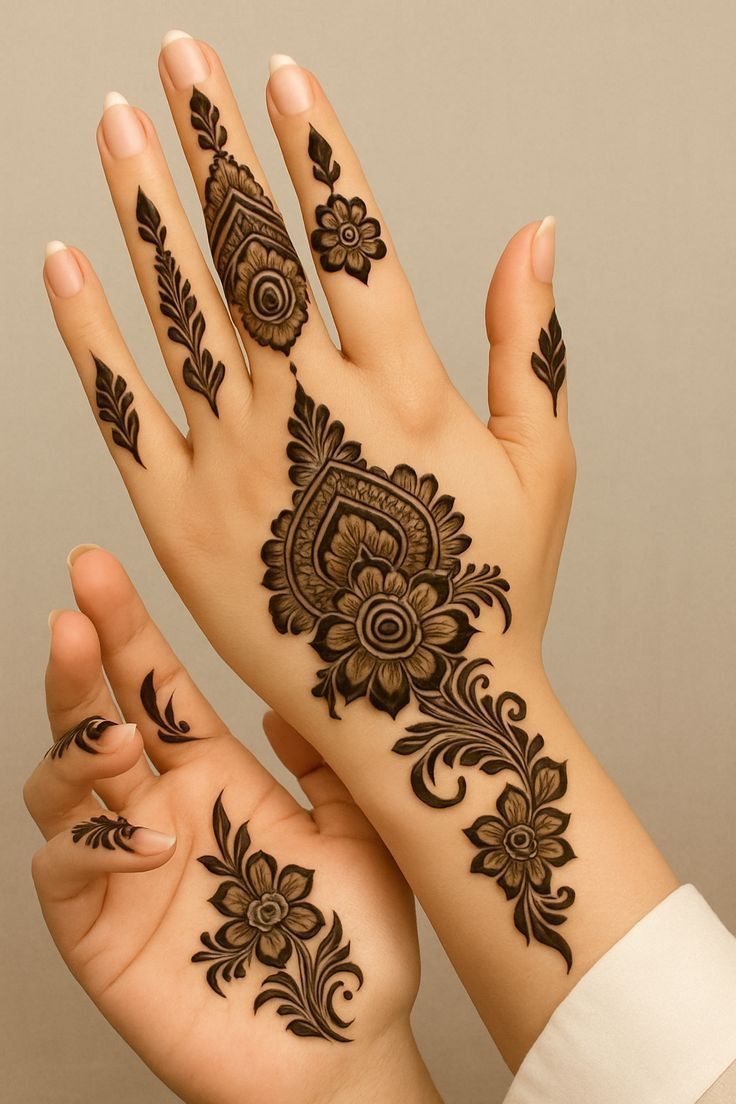Front Hand Stylish Front Hand Simple Mehndi Design