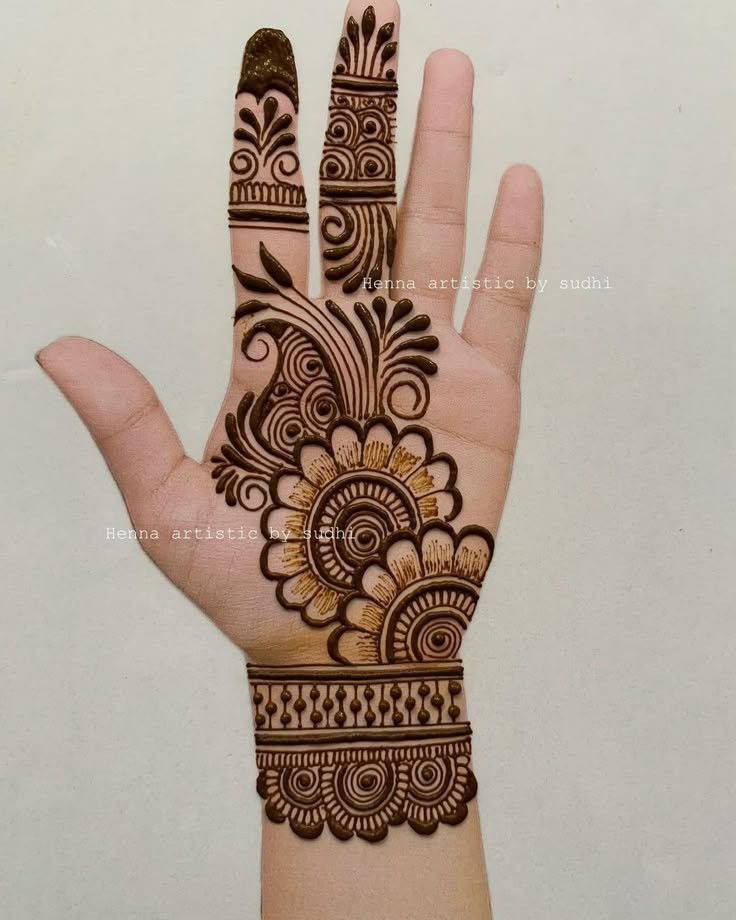 Punjabi Mehndi Design Front Hand Simple And Beautiful (5)