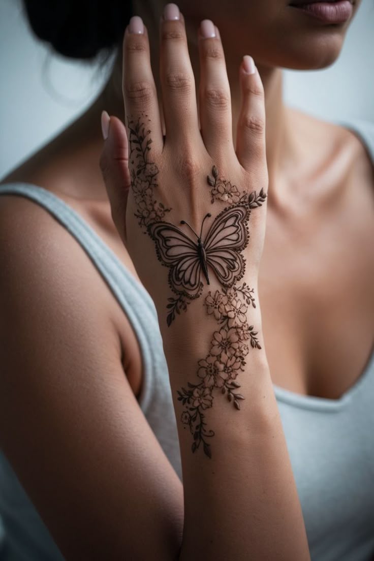 Simple Mehndi Design Front Hand Images (1)