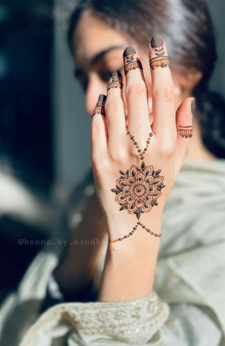 Simple Mehndi Design Front Hand Images