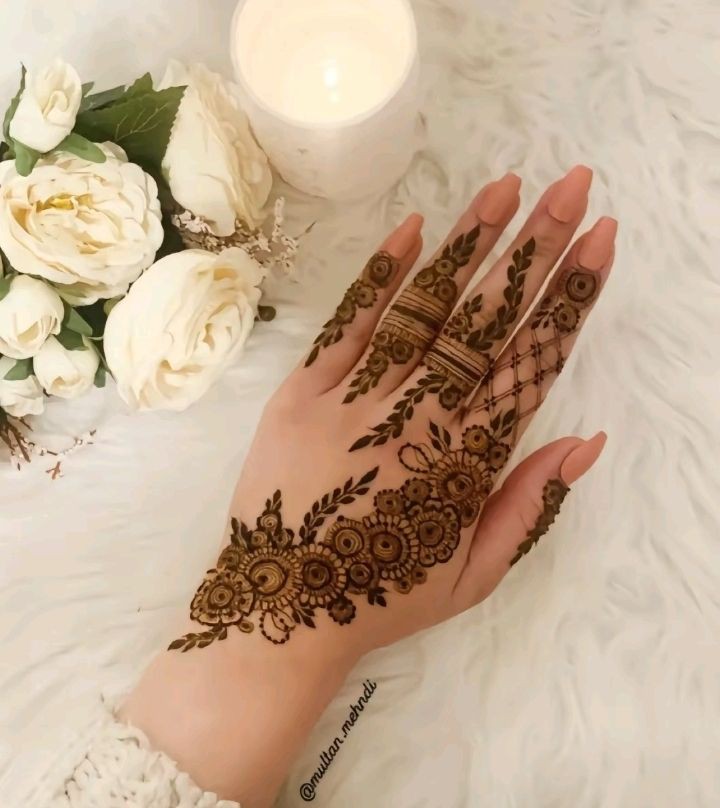 Stylish Back Hand Mehndi Design