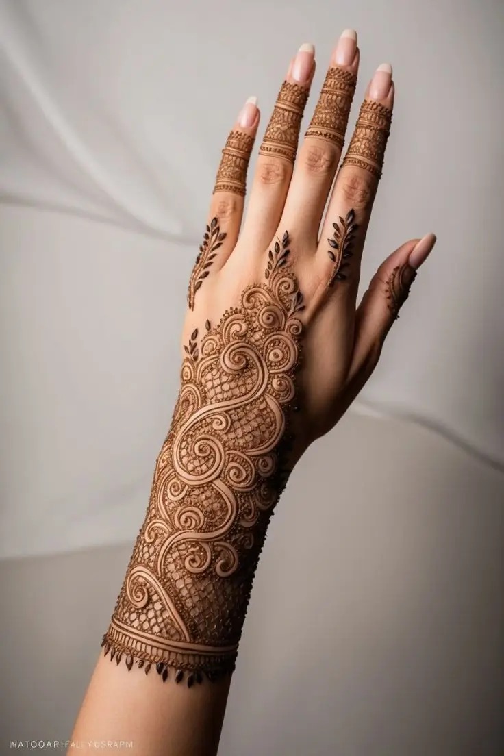 easy back hand mehndi design