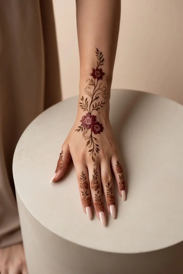 stylish mehndi design back hand
