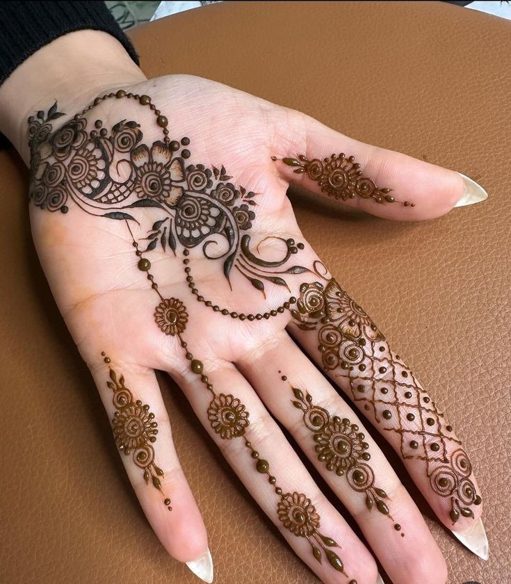 Arabic Instagram Royal Front Hand Mehndi Design Simple and Beautiful (5)
