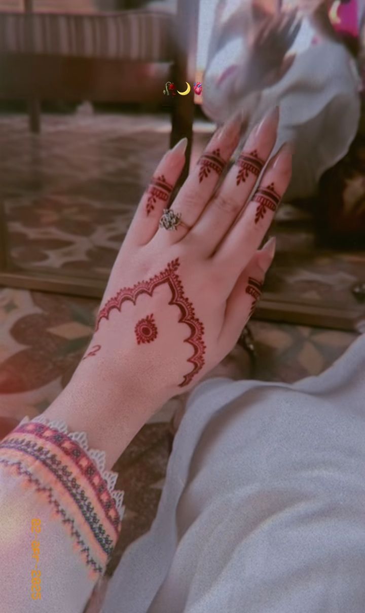 Finger Mehndi Design with Chain Pattern Finger Mehndi Design with Chain Pattern