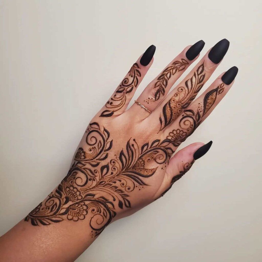Modern Mehndi Design Full Hand (35)