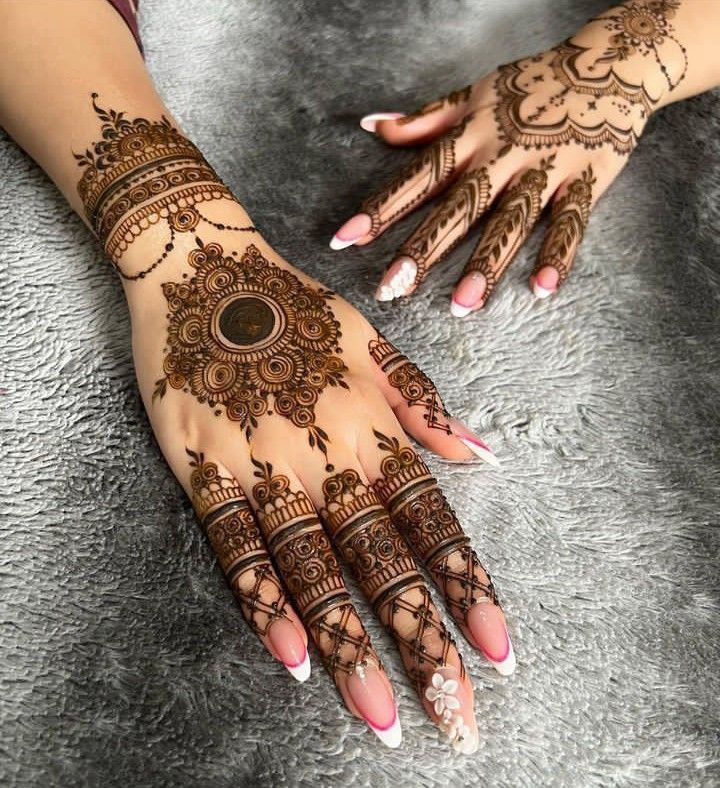 Punjabi back Hand Mehndi Design (5) Punjabi back Hand Mehndi Design (5)