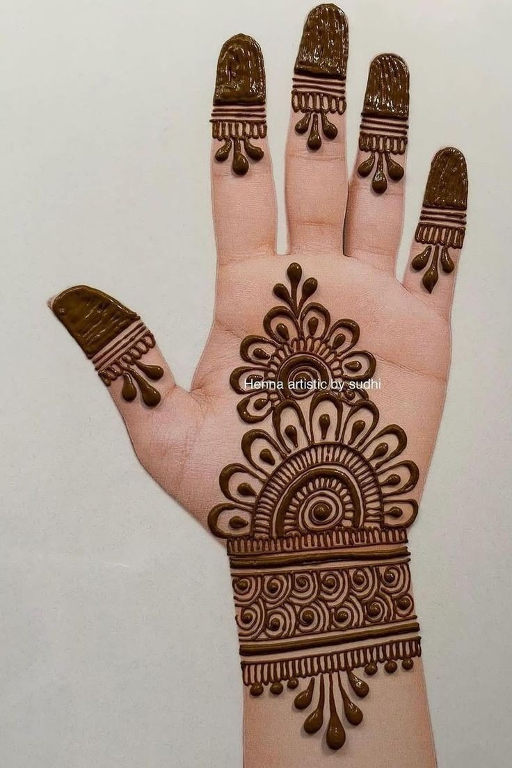 easy simple mehndi designs for kids' step by step full hand