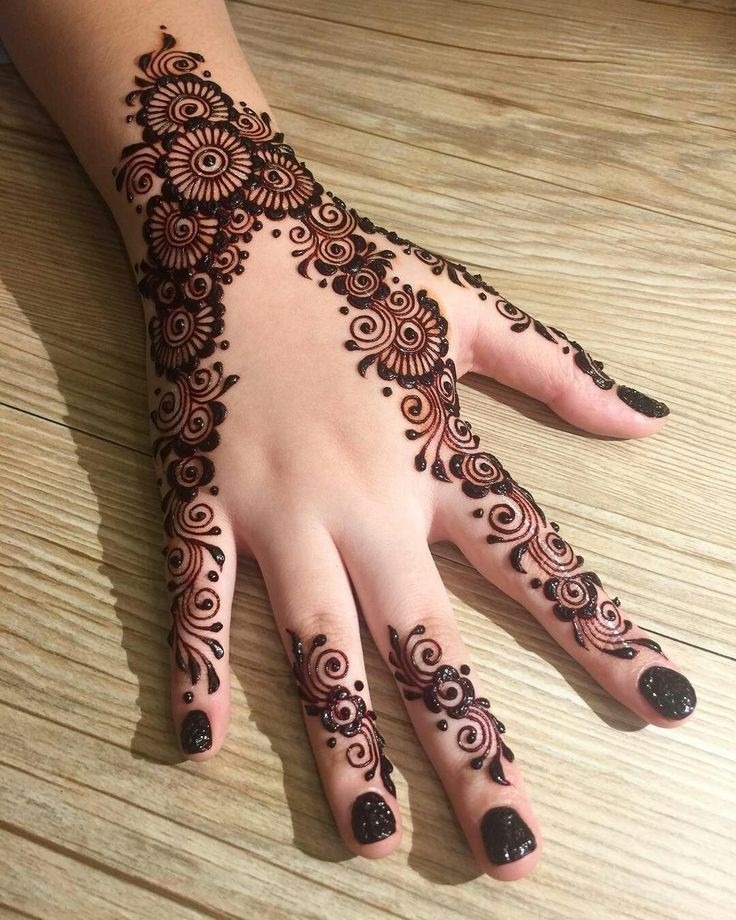 simple mehndi design photo full hand