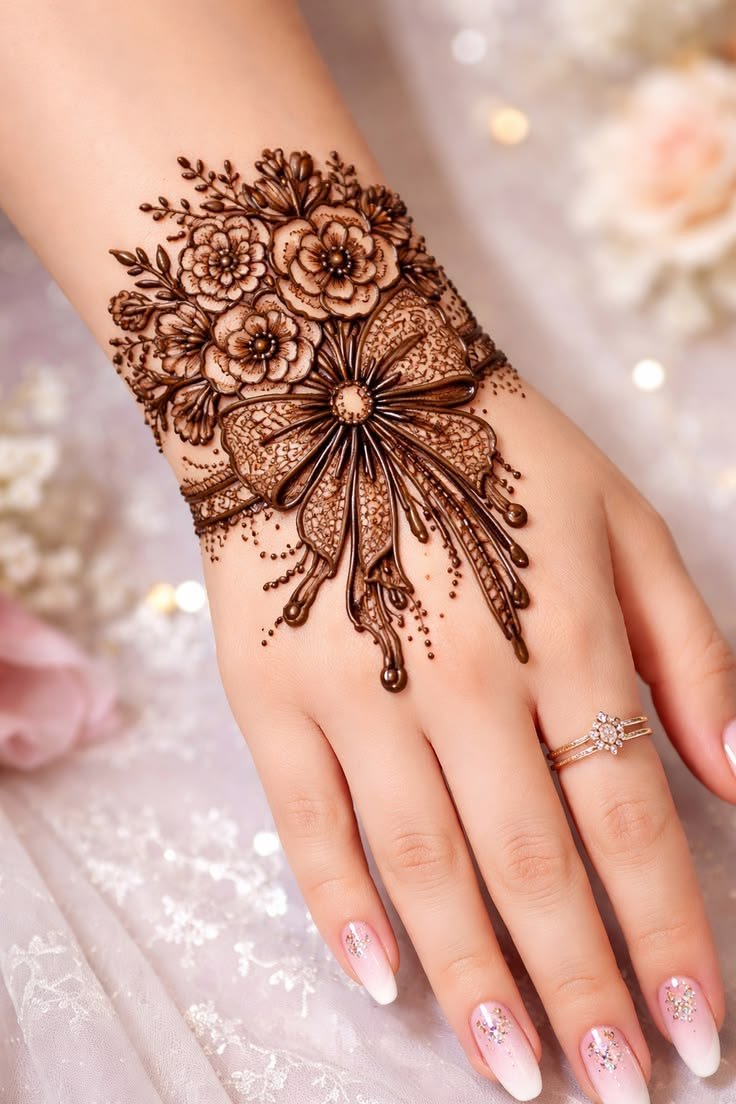 Aesthetic mehndi design upper hand (2)