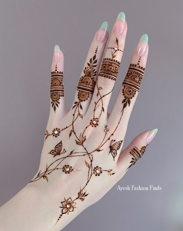 Easy mehndi design upper hand (4)