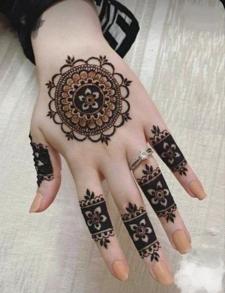 Mehndi design upper hand simple (4)
