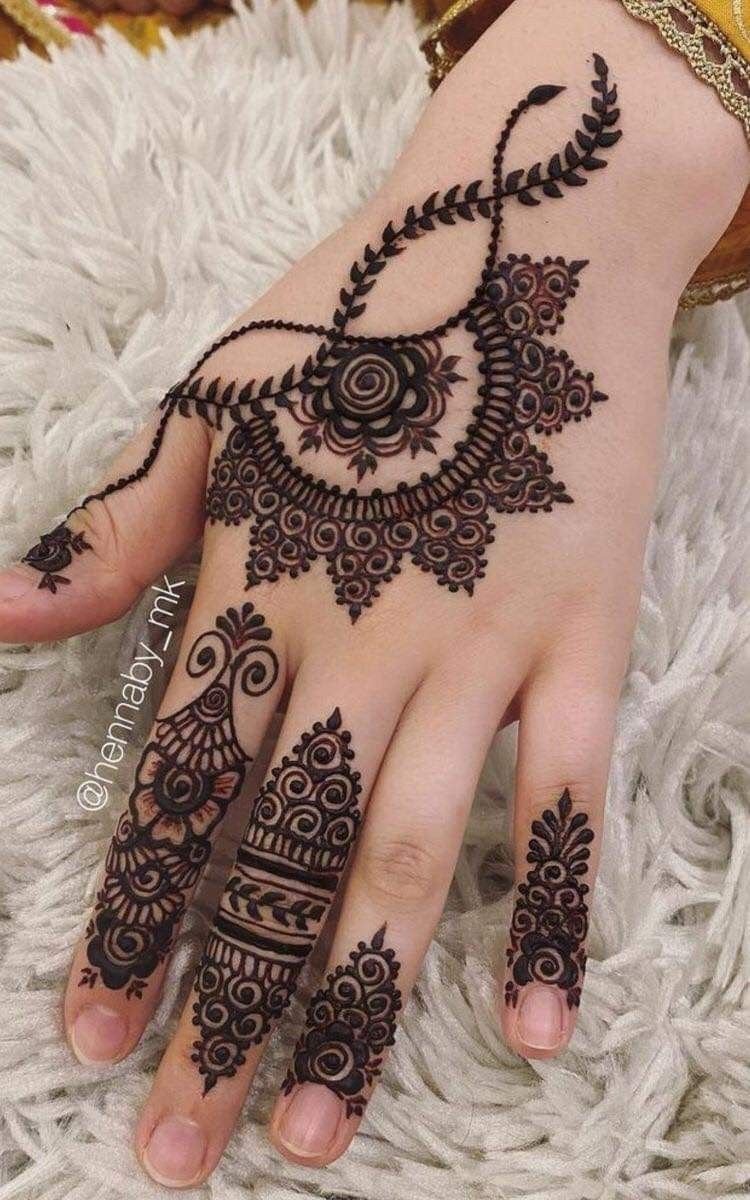 Mehndi design upper hand simple (5)