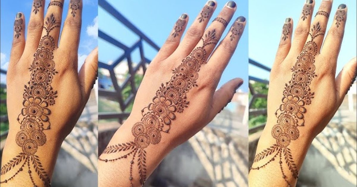 aesthetic mehndi design back hand