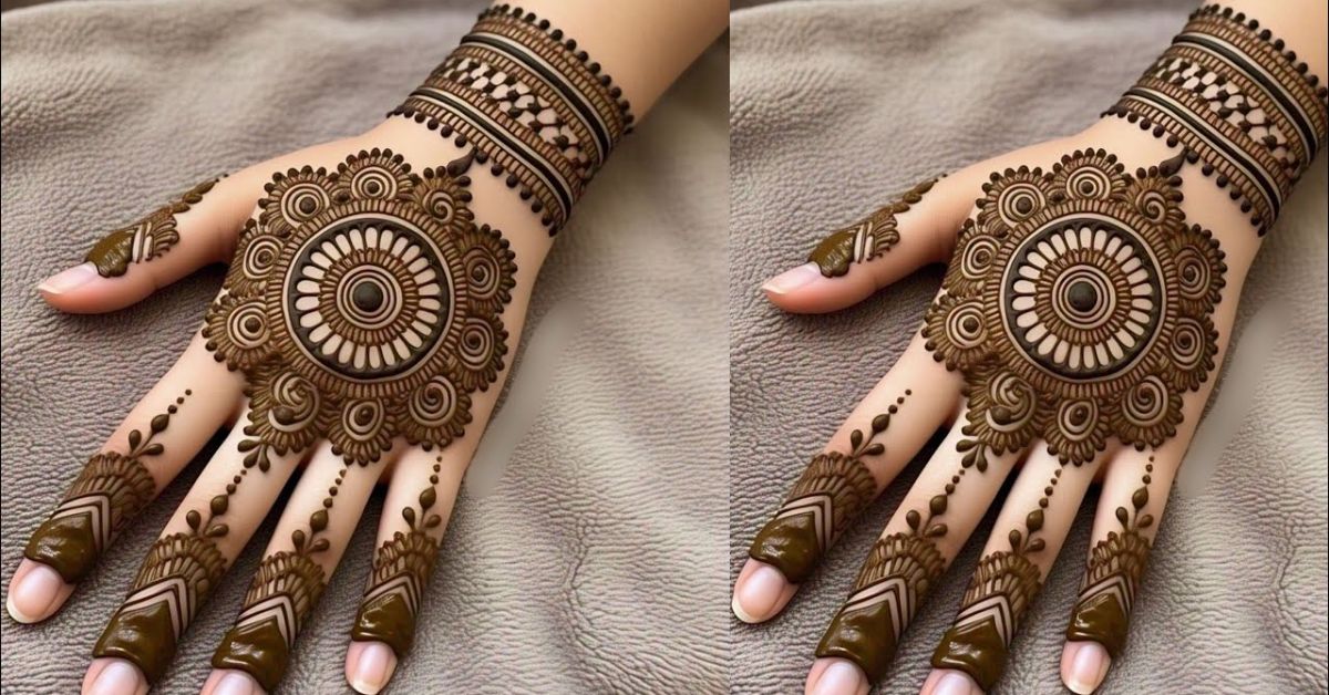 gol simple easy gol tikki mehndi designs
