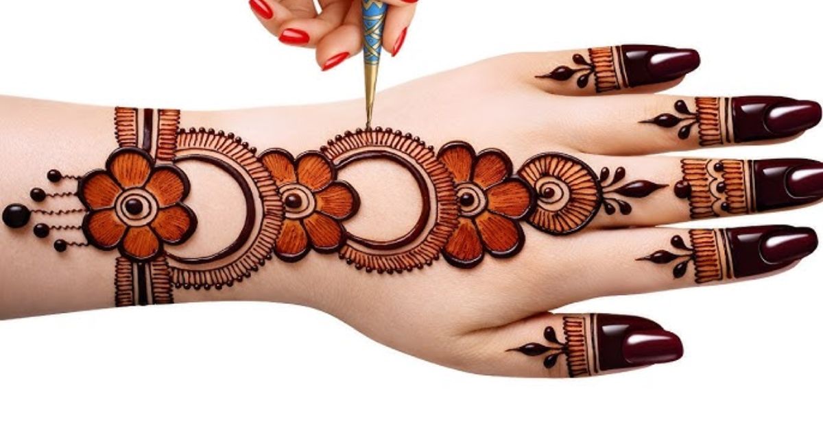 one side mehndi design back