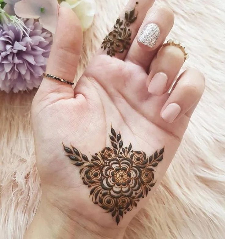 Arabic Floral Mehndi Design for Front Hand