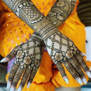 Back Full Hand Bridal Mehndi Design