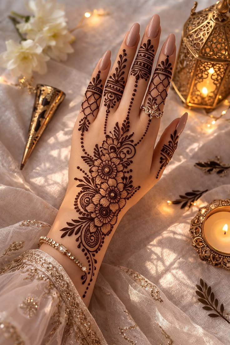 Floral Mehndi Design for Hand Pics Floral Mehndi Design for Hand Pics