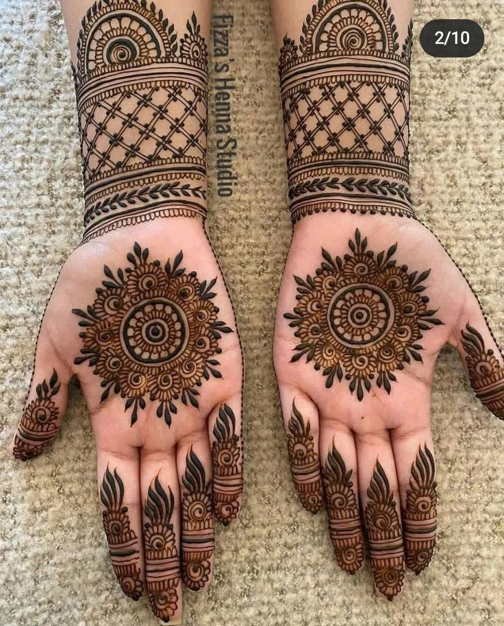 Flower Mehndi Design for Front Hand