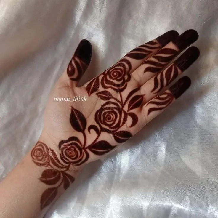 Front Hand Flower Mehndi