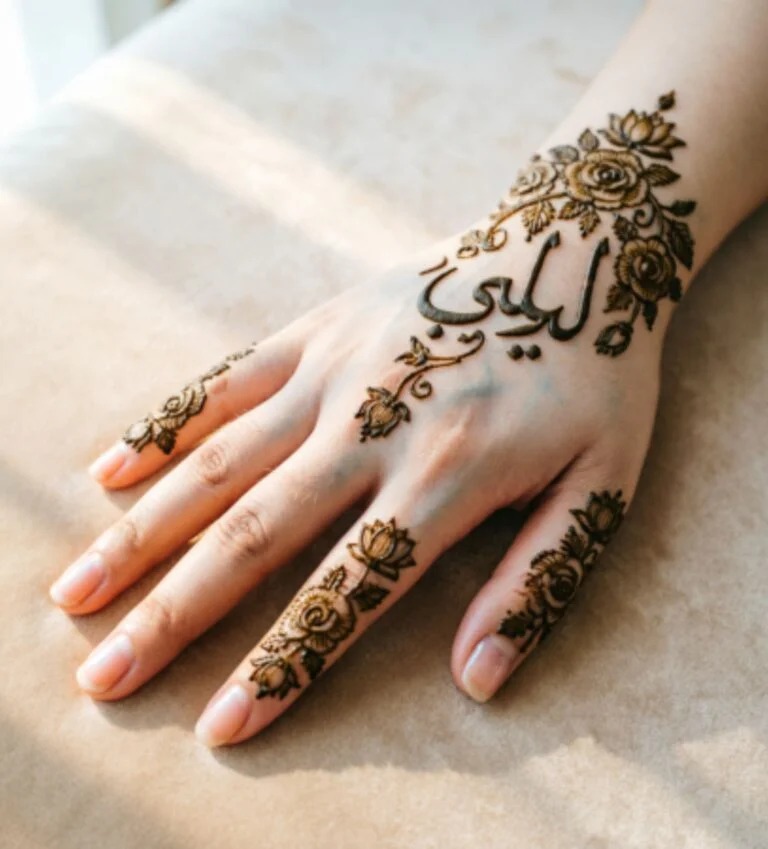Mehndi design with name