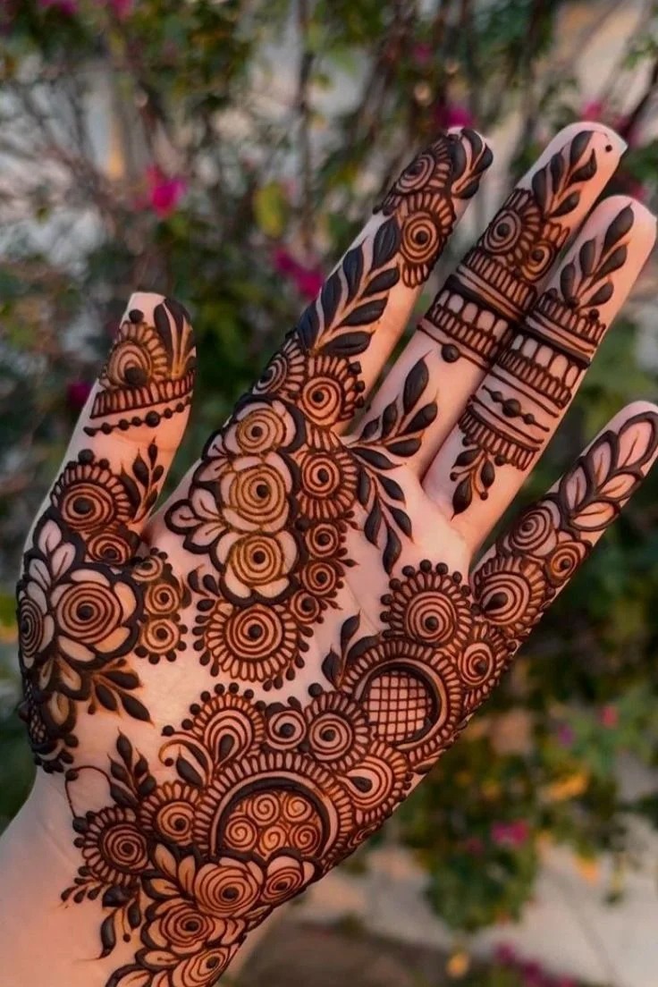 Rose Floral Mehndi Design for Front Hand