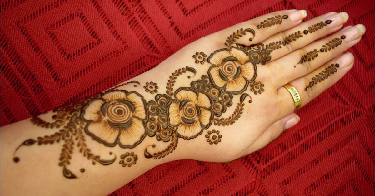 Simple rose mehndi design