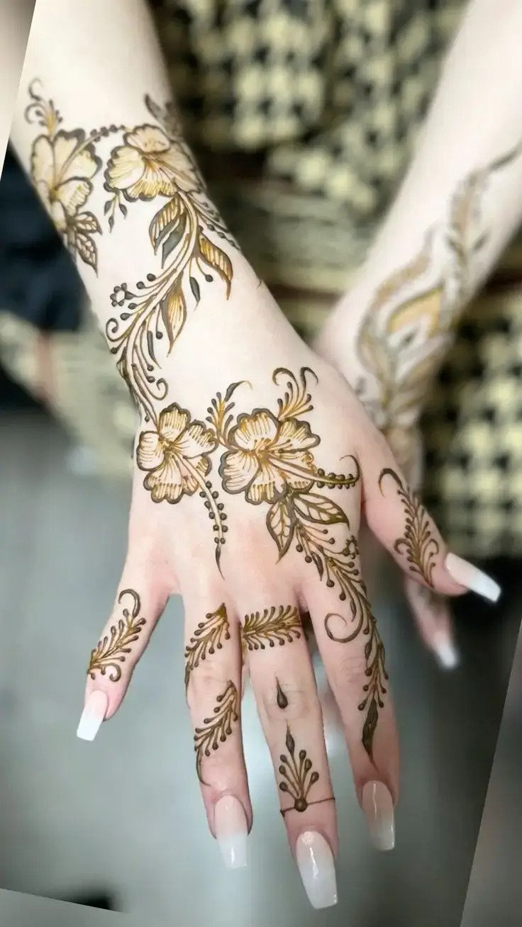 back hand mehndi design bharwa