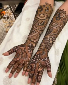 bridal mehndi design front hand