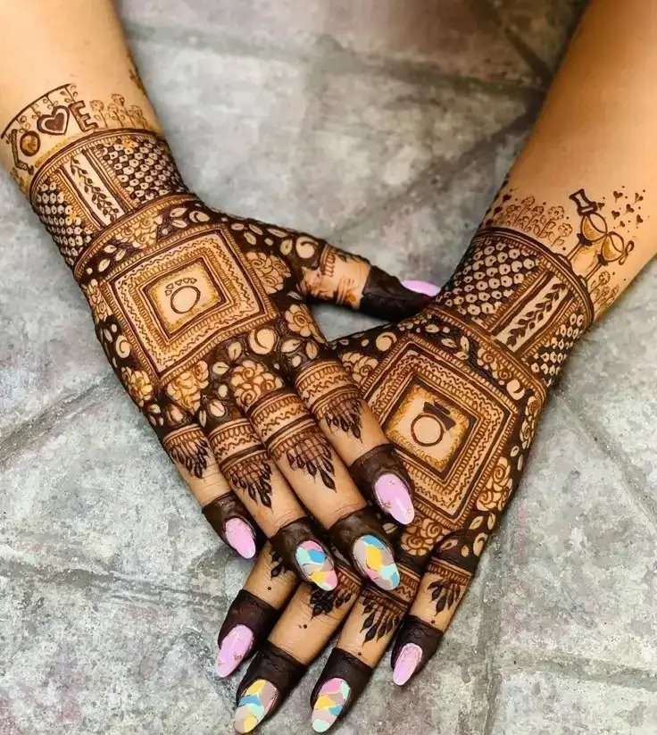 new simple bharwa mehndi