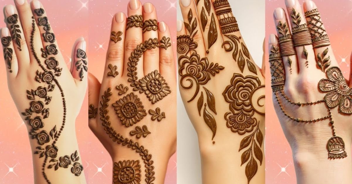 Beautiful mehandi design back hand