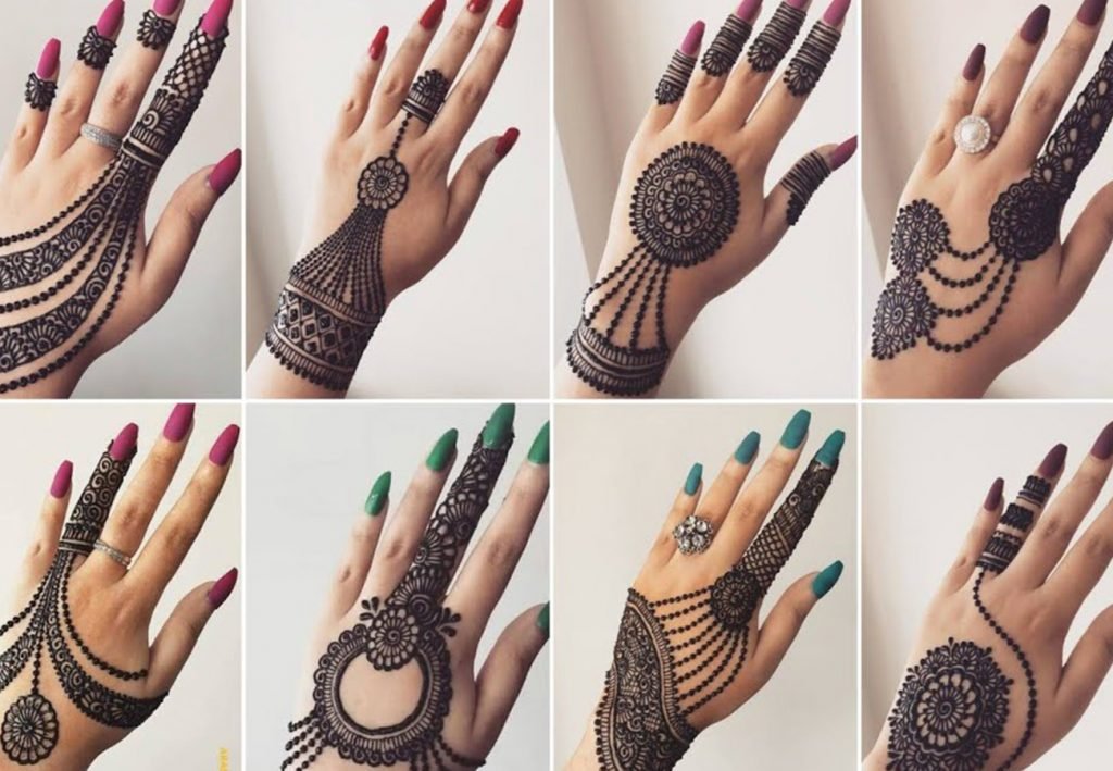 Bel and chain Easy Arabic Mehendi Design 1024x709
