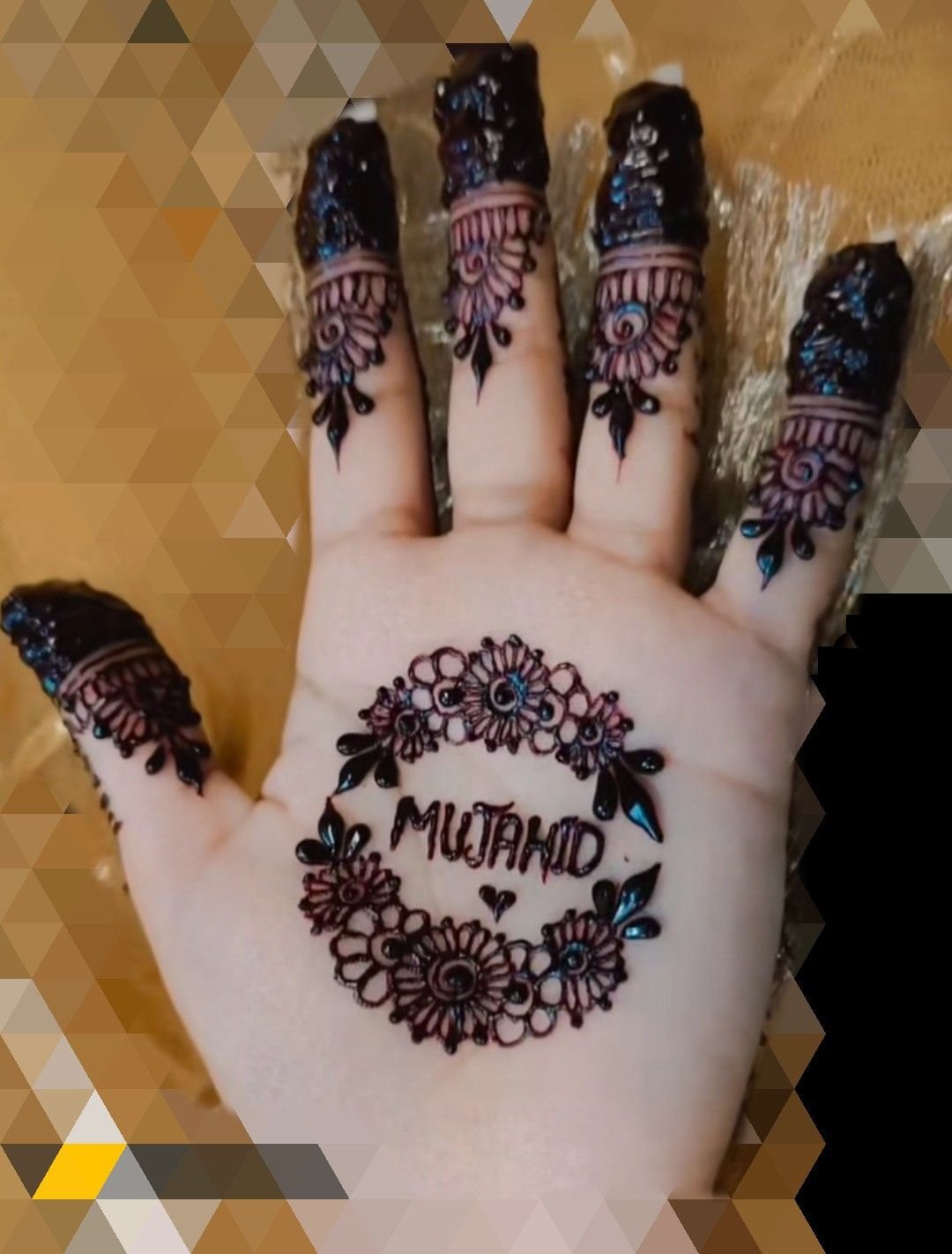 Floral Name Mehndi Design (1)