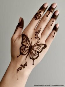 Indo Western Butterfly Mehndi Design 4 768x1024
