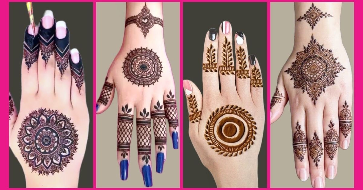 modern cute mehndi design back hand