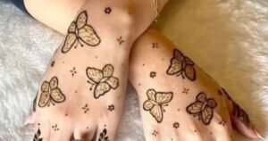 stylish butterfly mehndi