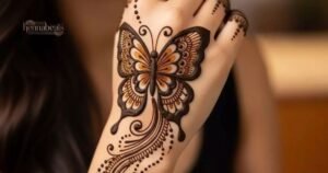 stylish butterfly mehndi design