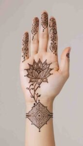 lotus mehndi design (3)