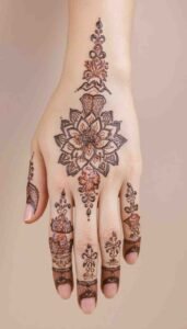 lotus mehndi design (3)