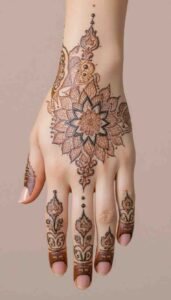 lotus mehndi design (4)